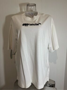 OFF-White SS Logo Tee. Large. White. 25” across. 30.5” long.